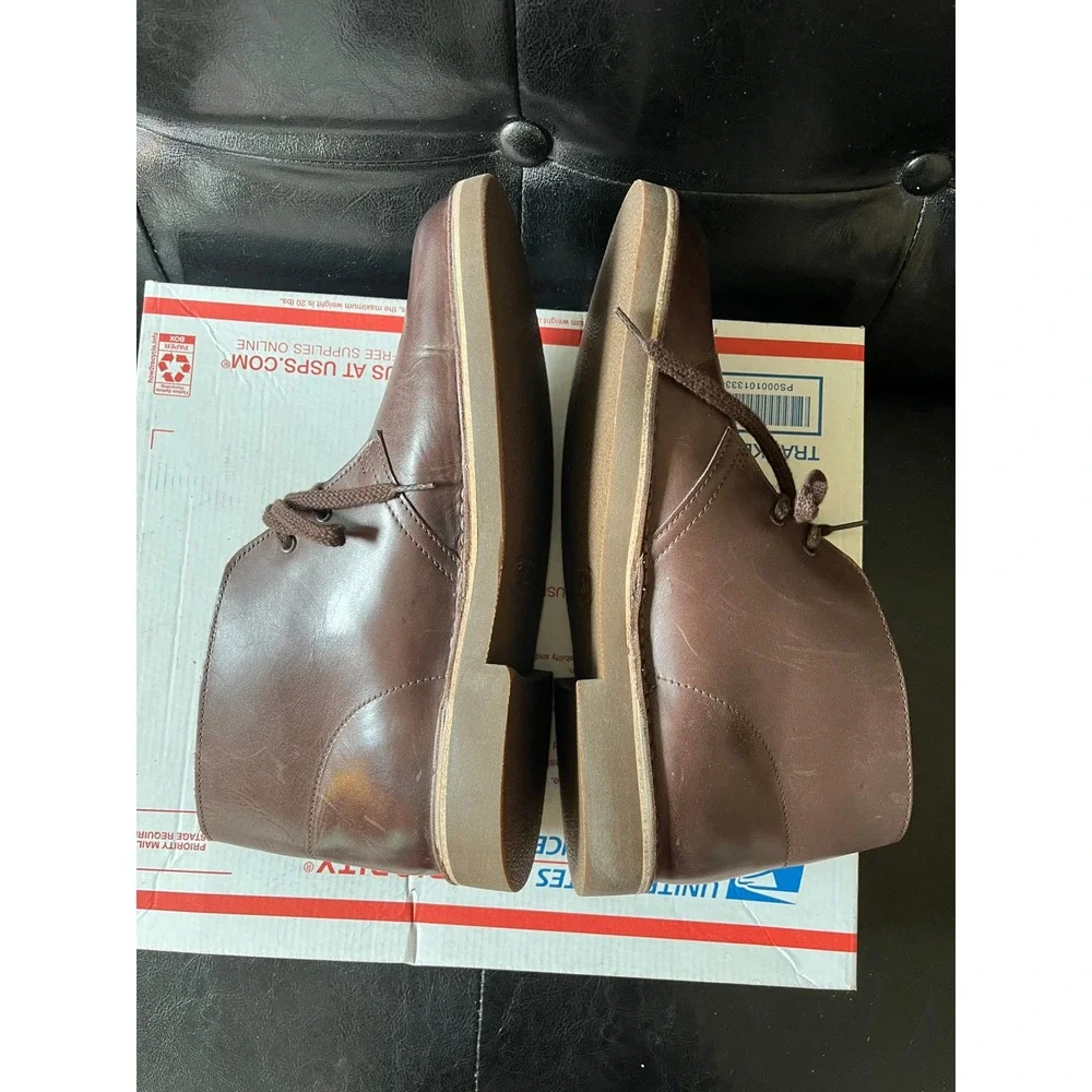 Clarks Mens‎ Bushacre 2 Dark Brown Leather Chukka Desert Boots